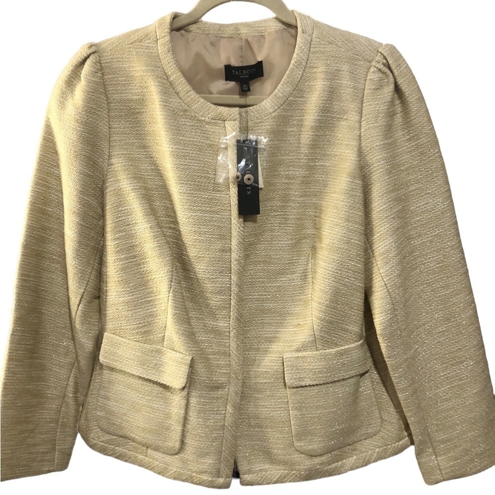 Talbots Petites Gold Tweed Jacket – Size 14P – NWT